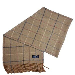 BURBERRY London Classic Nova Check Knit 100% Cashmere Brown Rectangle SCARF